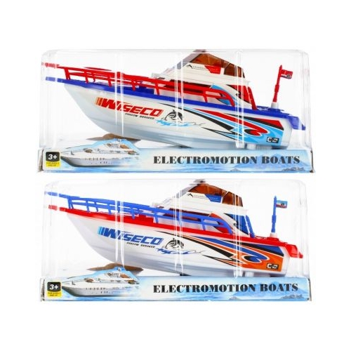 Barca de viteza MegaCreative 443498 23cm cu sunete si lumini necesita baterii 3xAA plastic diverse culori 3 ani