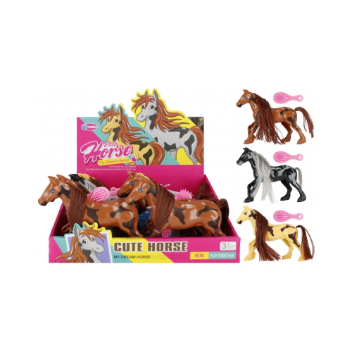 Figurina cal cu accesoriu MegaCreative 510700 20cm plastic diverse culori 3 ani