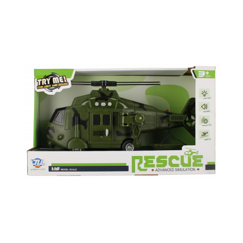 Elicopter militar MegaCreative 523953 28cm cu sunete si lumini plastic verde 3 ani