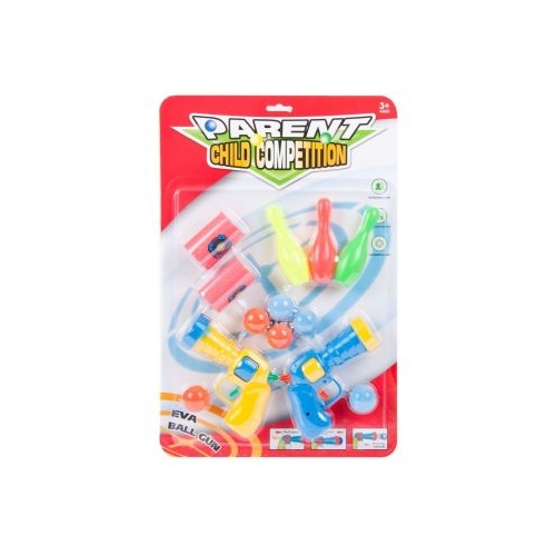 Jucarie set 2 pistoale cu bile din spuma si popice 28x43cm MegaCreative 461271
