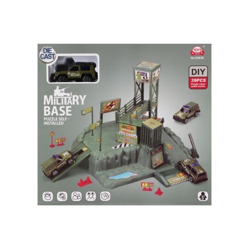 Jucarie set parcare Militara MegaCreative 573973 masinaaccesorii 26x24x7cm pvc 3ani