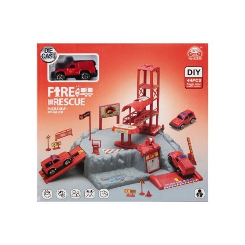 Jucarie set parcare Pompieri MegaCreative 573972 masinaaccesorii 26x24x7cm pvc 3ani