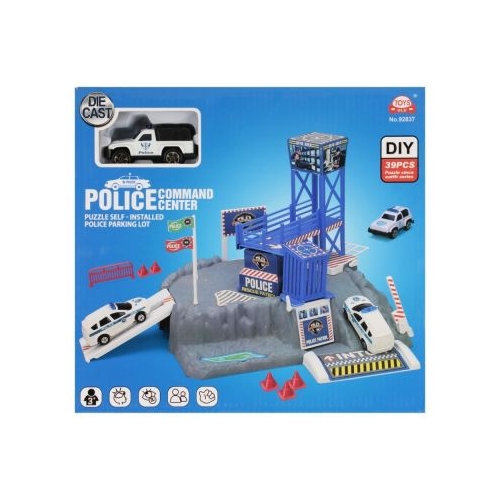 Jucarie set parcare Politie MegaCreative 573971 masinaaccesorii 26x24x7cm pvc 3ani