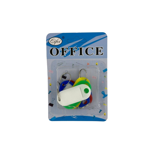 Etichete pentru chei Office Cover P-054 plastic diverse culori set 6 buc