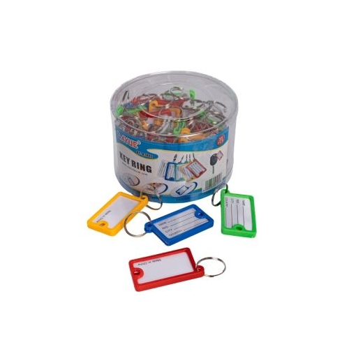 Etichete dreptunghiulare pentru chei Office Cover plastic diverse culori set 36 buc