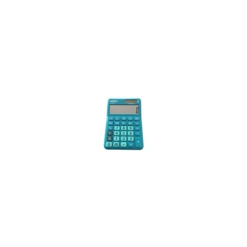 Calculator de birou Noki H-CS001M 12 digiti alimentare baterie  solar ecran inclinat albastruturcoaz