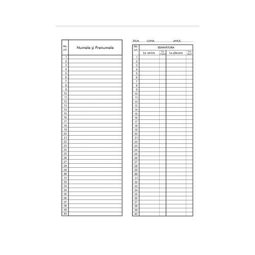 Tipizat - condica prezenta - A4 32 file