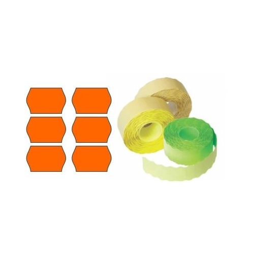 Etichete de pret 26x12mm permanente portocaliu rola 1500 etichete