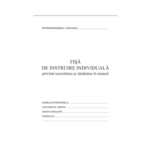 Tipizat - fisa individuala de instructaj privind protectia muncii SSM