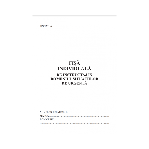 Tipizat - fisa individuala de instructaj in situatii de urgenta ISUPSI