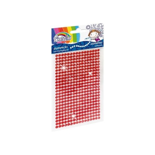 Accesorii creatie - diamante plastic rosu 4mm autoadezive blister 400 buc Fiorello GR-DS039-1  170-2391