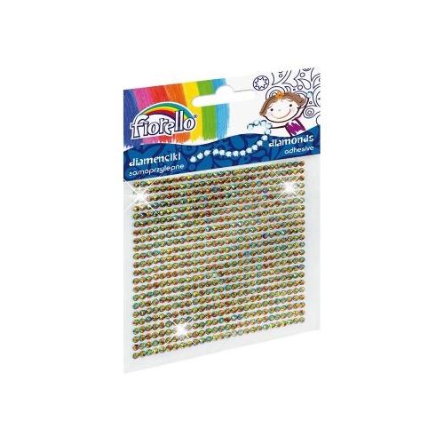Accesorii creatie - diamante plastic diverse culori 2mm autoadezive blister 594 buc Fiorello GR-DS03  170-2399