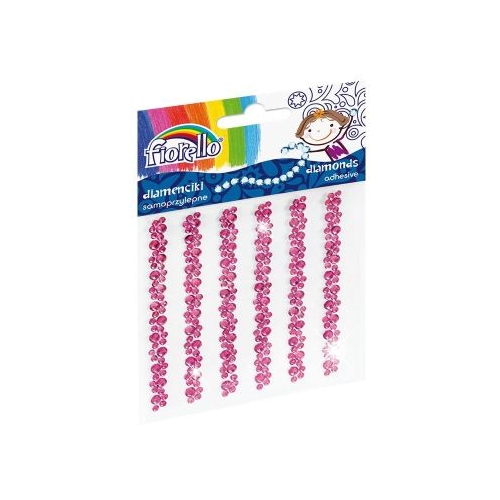 Accesorii creatie - diamante sirag plastic roz 9cm autoadezive flori blister 6 buc Fiorello GR-DS05  170-2401
