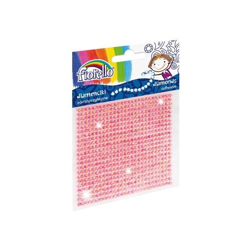 Accesorii creatie - diamante plastic roz 2mm autoadezive blister 594 buc Fiorello GR-DS04  170-2400