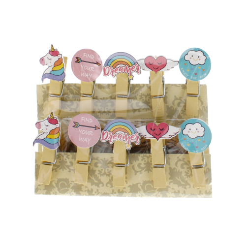 Accesorii creatie - lemn - carlig color emoticoane set 10 buc Craft With Fun 439345