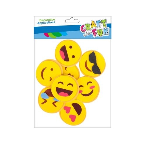 Forme decorative - hartie gumata autoadeziva - emoji galben set 8 buc Craft with Fun 463729