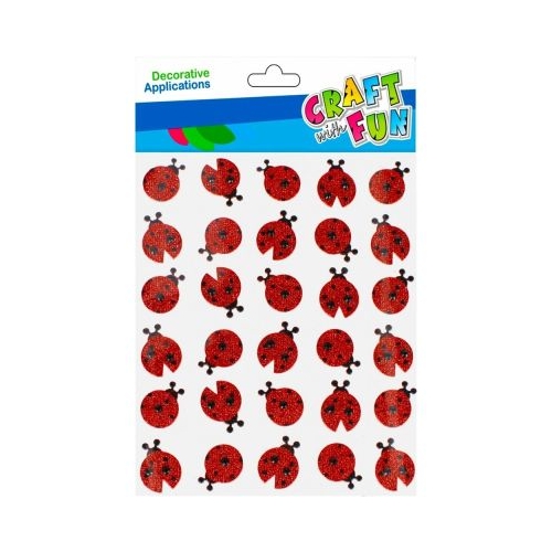 Forme decorative - hartie gumata autoadeziva - buburuze rosu set 30 buc Craft with Fun 501870