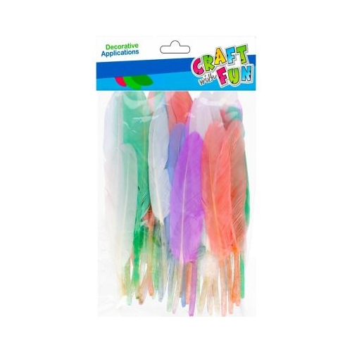 Accesorii creatie - pene diverse culori 10-12cm set 50 buc Craft with Fun 501478