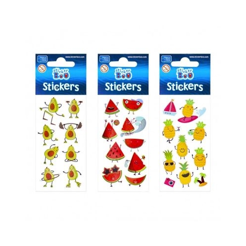 Abtibilduri - ananas avocado pepene set 8-10 buc Sticker Boo 483494