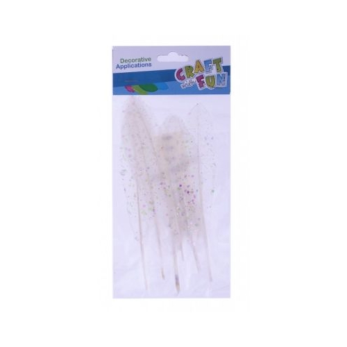 Accesorii creatie - pene alb 13-17cm set 6 buc Craft with Fun 463669