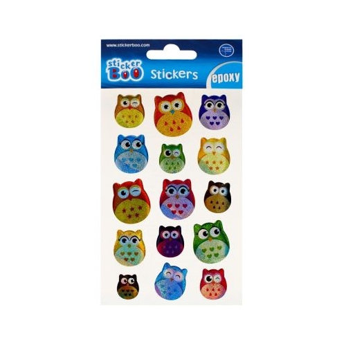 Abtibilduri - bufnite mari set 15 buc Sticker Boo 493729