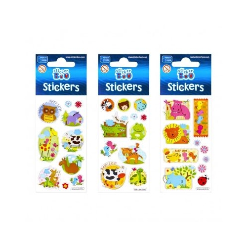 Abtibilduri - pasari animalute set 10-11 buc Sticker Boo 382533
