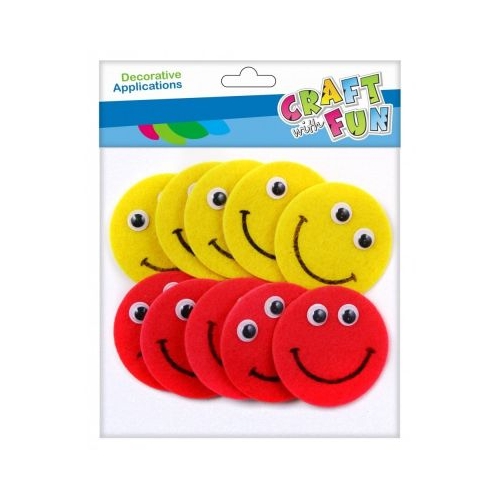Accesorii creatie - emoji fetru set 10 buc Craft with Fun 463451