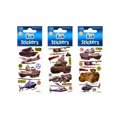 Abtibilduri - vehicule militare set 9-10 buc Sticker Boo 225022
