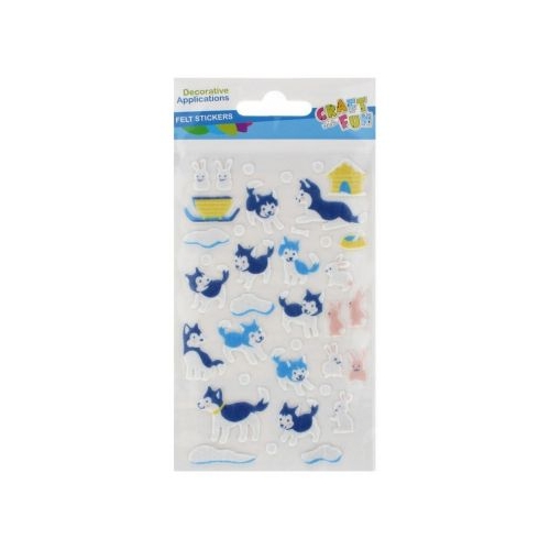Sticker fetru caini si iepuri 10x19cm Craft with Fun 521740 set 25 buc