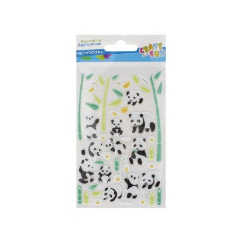 Sticker fetru panda si papagali 10x19cm Craft with Fun 521614 set 50 buc