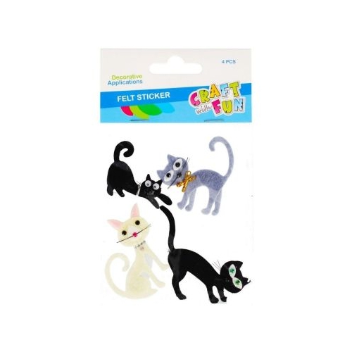 Sticker fetru pisicute Craft with Fun 480890 set 4 buc