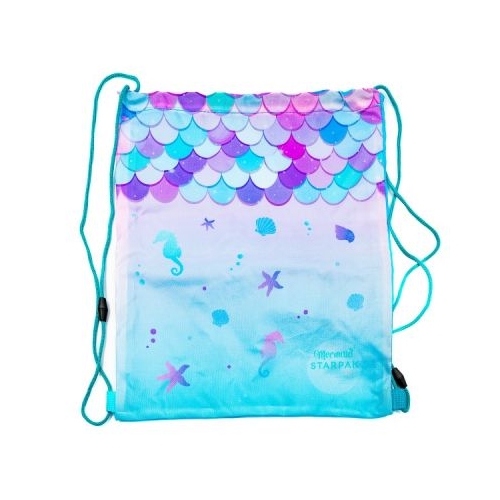 Rucsac cu snur pentru copii Starpak Mermaid 527156 roz cu turcoaz 38. 5x33 cm