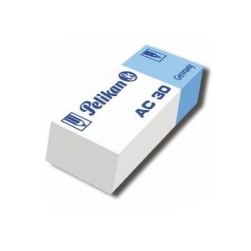 Radiera Pelikan AC30 606079 dreptunghi 50x19x12mm alb-albastru 23 pentru creion 13 pentru pix cerneala