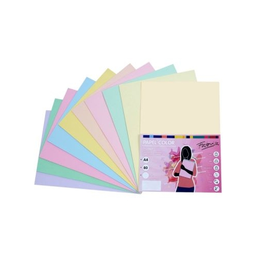 Hartie color A4 80gmp Fabrisa 16329 mix culori pale 250 colitop