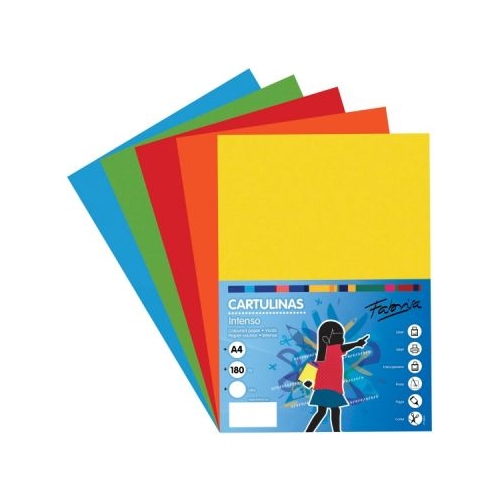 Carton colorat A4 Fabrisa 15507 180gmp mix 5 culori intense top 250 coli