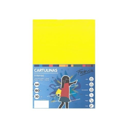 Carton colorat A4 Fabrisa 15460 180gmp galben intens top 50 coli