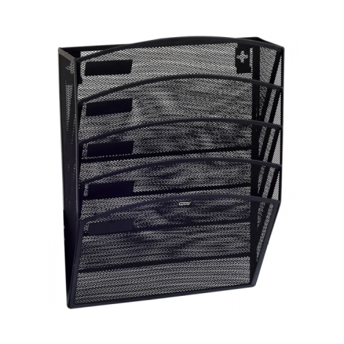 Suport documente Grand GR-080 43. 5x30. 8x7. 8 cm vertical de perete 5 compartimente plasa metalica negru