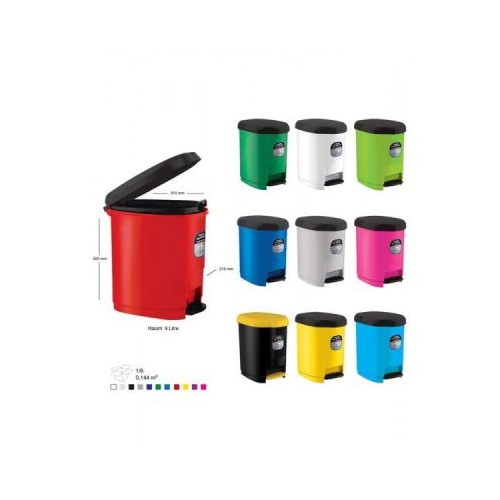 Cos de gunoi ARK 1380 pentru hartie 9 litri plastic cu pedala pentru ridicarea capacului negru