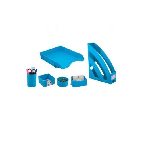 Set birou Ark 1397 6 piese plastic albastru