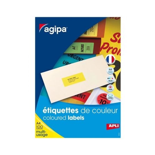 Etichete autocolante Agipa 119030 27A4 70x31mm permanente colturi drepte alb top 100 coli 2700 etichete