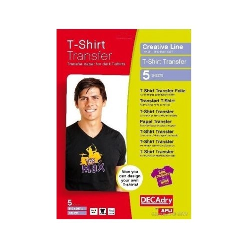 Hartie transfer tricouri DECAdry Inkjet OCI4771 A4 pentru culori intense set 5 coli