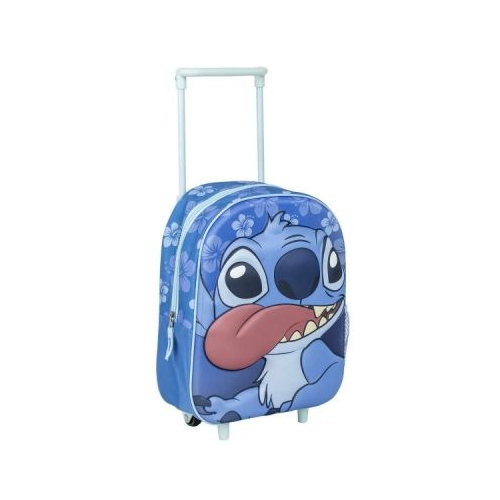 Ghiozdan gradinita Cerda Stitch 3D 31 cm 1 compartiment tip troller albastru 37032