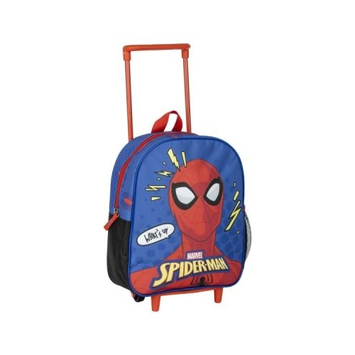 Ghiozdan gradinita Cerda Spiderman 3D 31 cm 1 compartiment tip troller albastru cu rosu 37026
