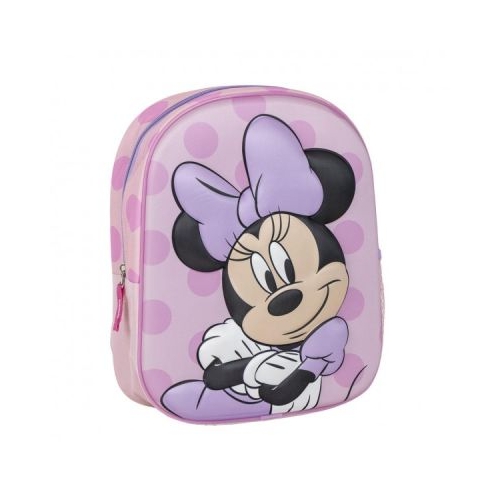 Ghiozdan gradinita Cerda Disney Minnie 3D 31 cm 1 compartiment roz cu mov