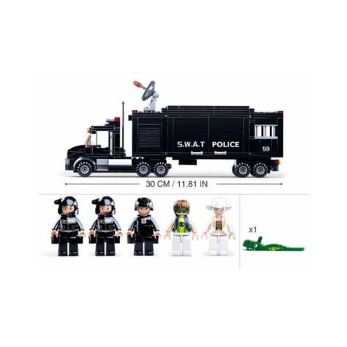 Joc de constructie Vehicul S. W. A. T pvc Sluban M38-B0659 540 piese 47. 5x33x6. 7cm