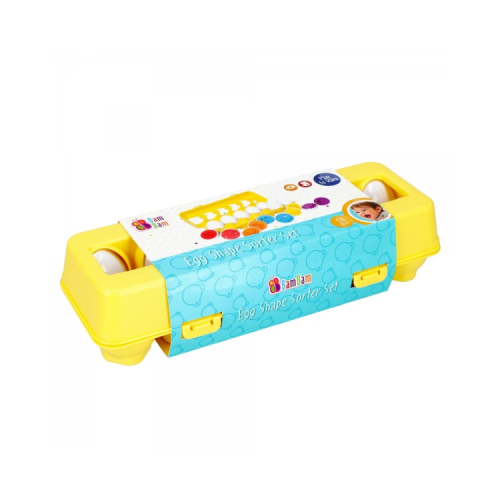 Jucarie bebelusi sortator in forma de oua cu cofraj 12 buc. Bam Bam 492750 18 luni