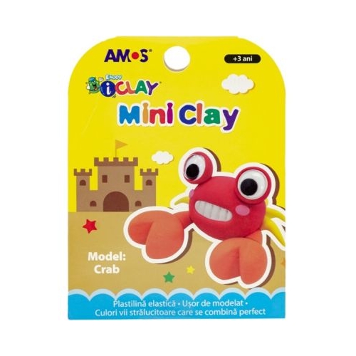 Plastilina Amos iClay AM-27 30g Model Crab cutie 4 culori
