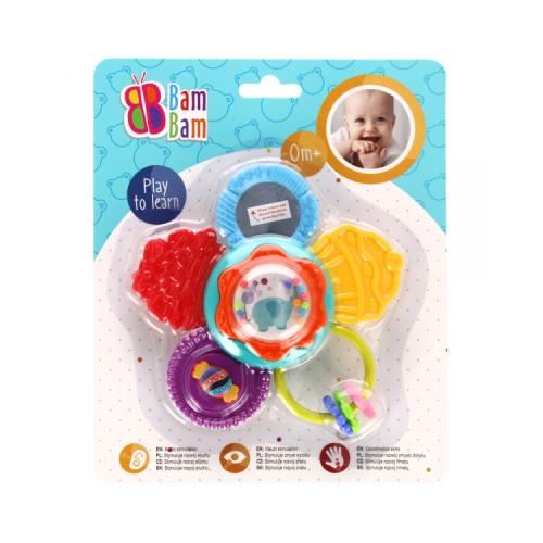 Jucarie bebelusi zornaitoare si dentitie floare Bam Bam 515039 0 luni