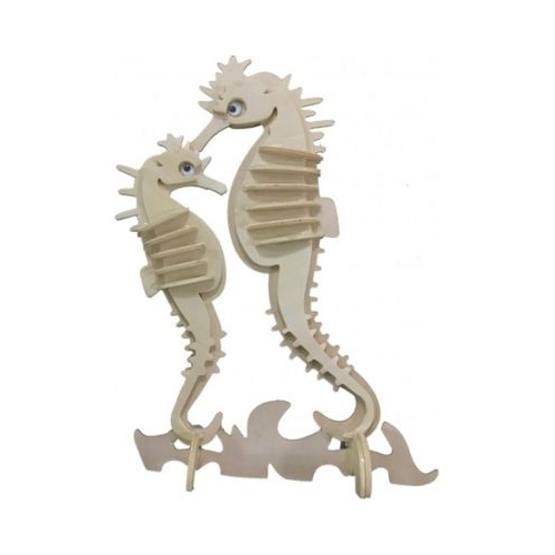 Puzzle lemn 3D - Caluti de mare de colorat Amos