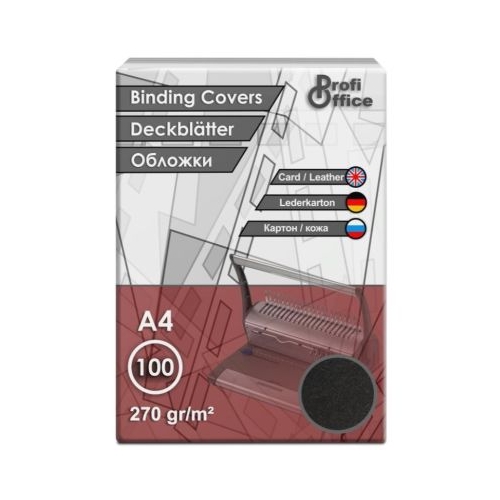 Coperta indosariere A4 ProfiOffice carton negru imitatie piele 270gmp top cu 100 coli